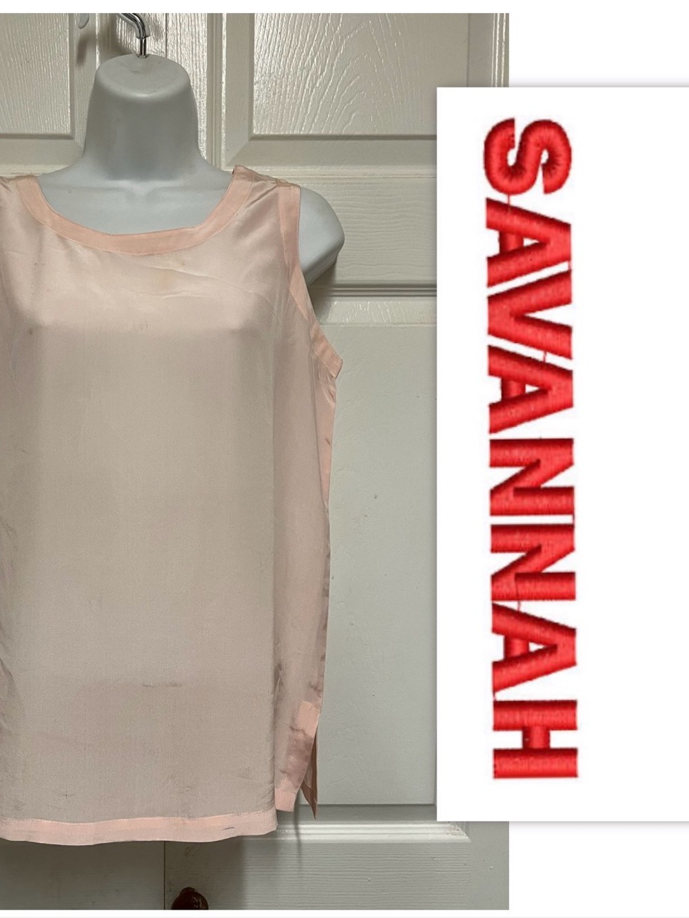 SAVANNAH Pale Pink Silk Shell Blouse